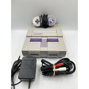 Super Nintendo Entertainment System SNES Console SNS-001 OEM Controller + Cords